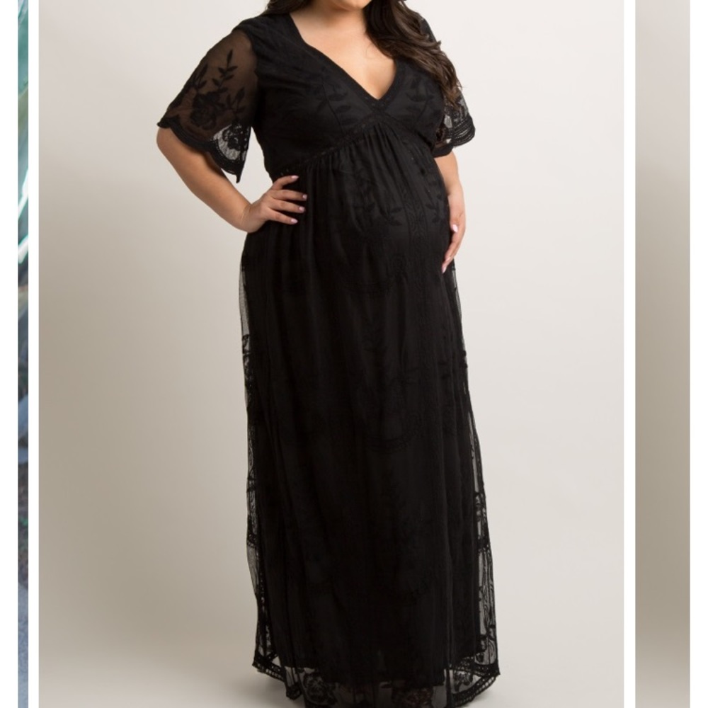 Pink blush maternity black dress